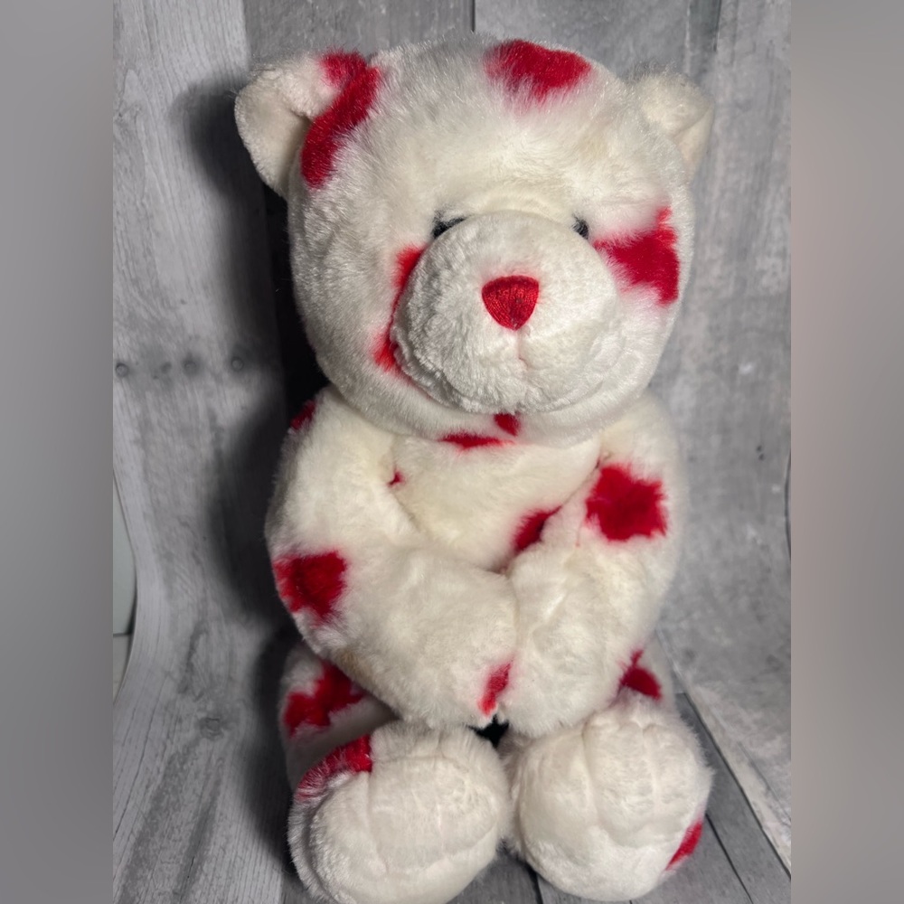 Build A Bear Valentine's Day White/Red Hearts & Magnetic Paws 16" Stuffed Plush